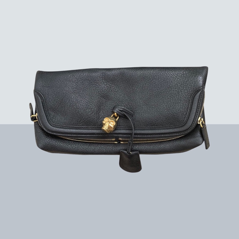 Alexander McQueen Skull Leather Clutch Bag